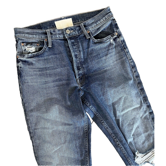 Mother Superior The TomCat Seriously Truce Distressed Straight Jeans Button Fly - Picture 4 of 13